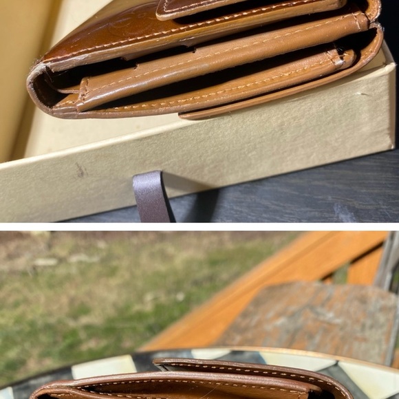 LOUIS VUITTON MONOGRAM VERNIS ELISE COPPER brown leather wallet M91170 LV H6662 - Picture 3 of 8